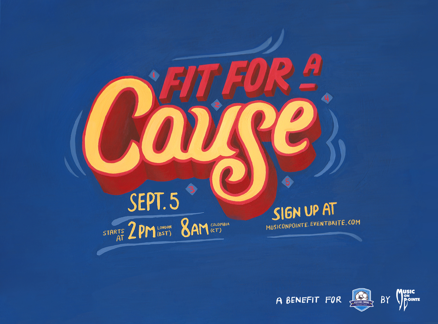 A poster for the fit for a cause event.
