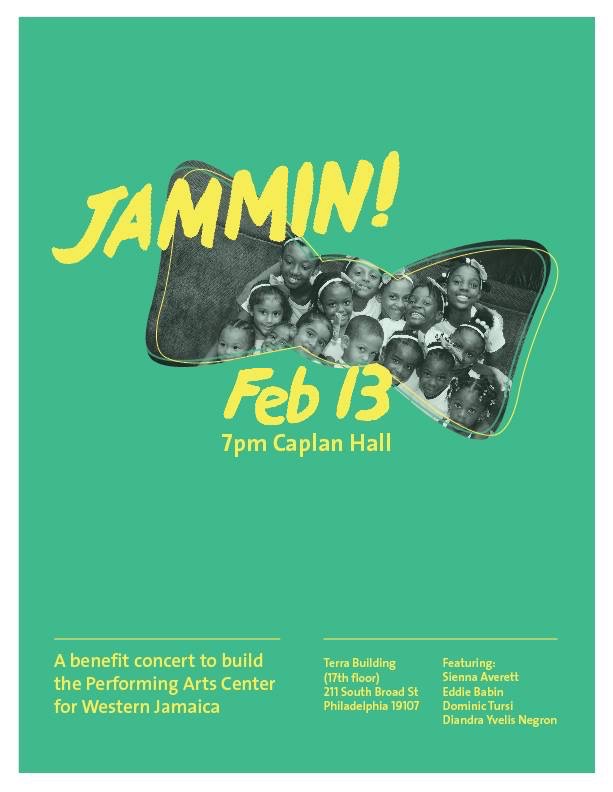 A poster for jammin ' at the performing arts center.